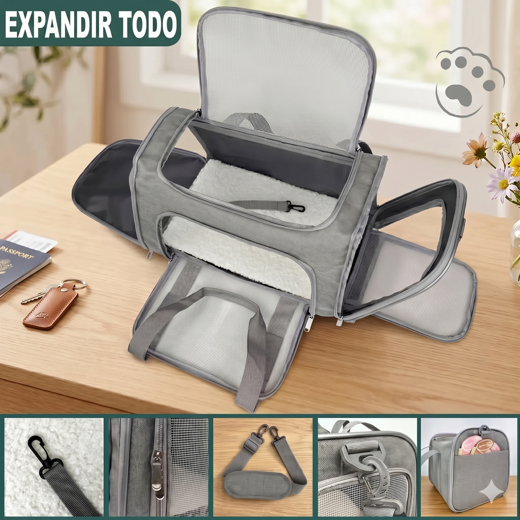 Bolsa Transportín Blanda para Gatos y Perros Pequeños
