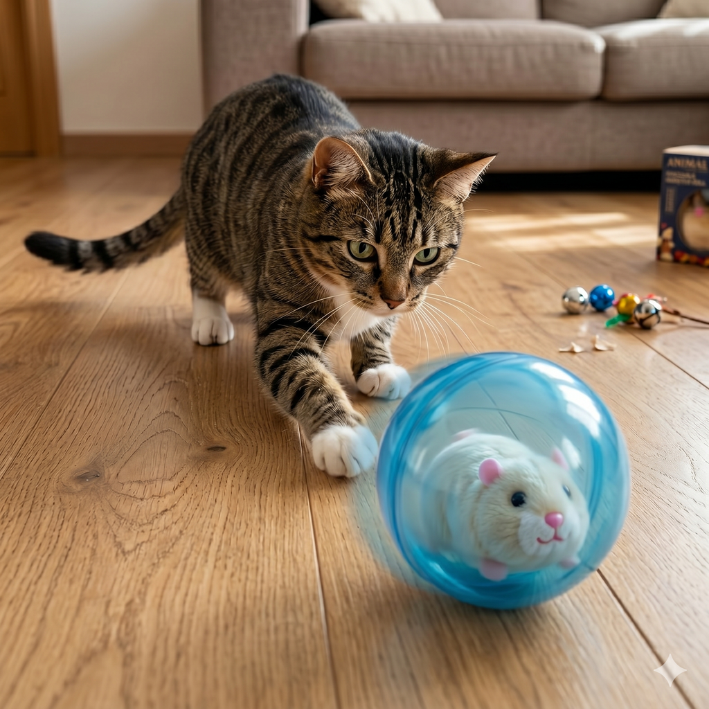 Bola Interactiva Automática para Gatos | Recargable USB | 3 Colores