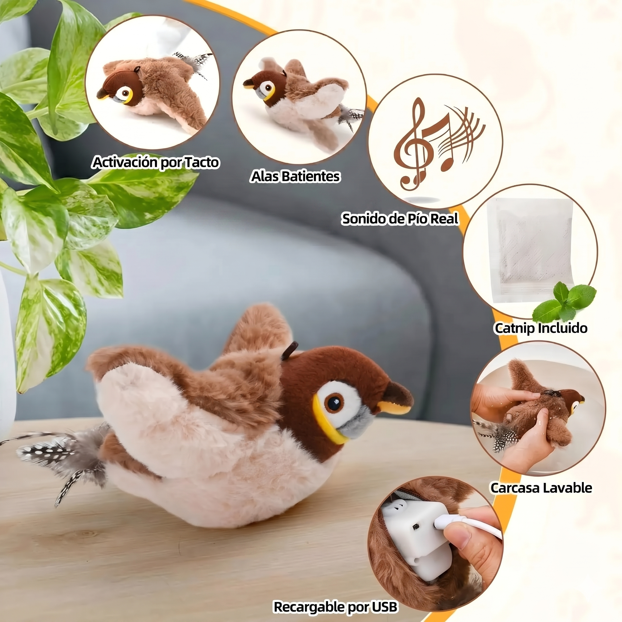 Juguete pajaro interactivo